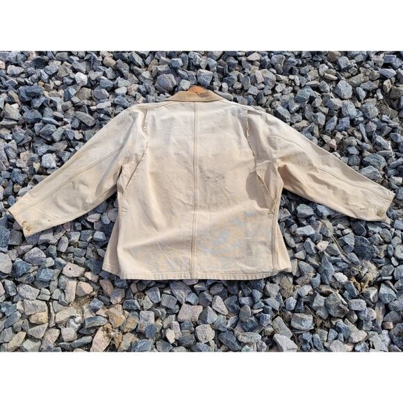 Vintage Carhartt Chore Barn Coat Canvas Jacket Corduroy Collar - Picture 3 of 11